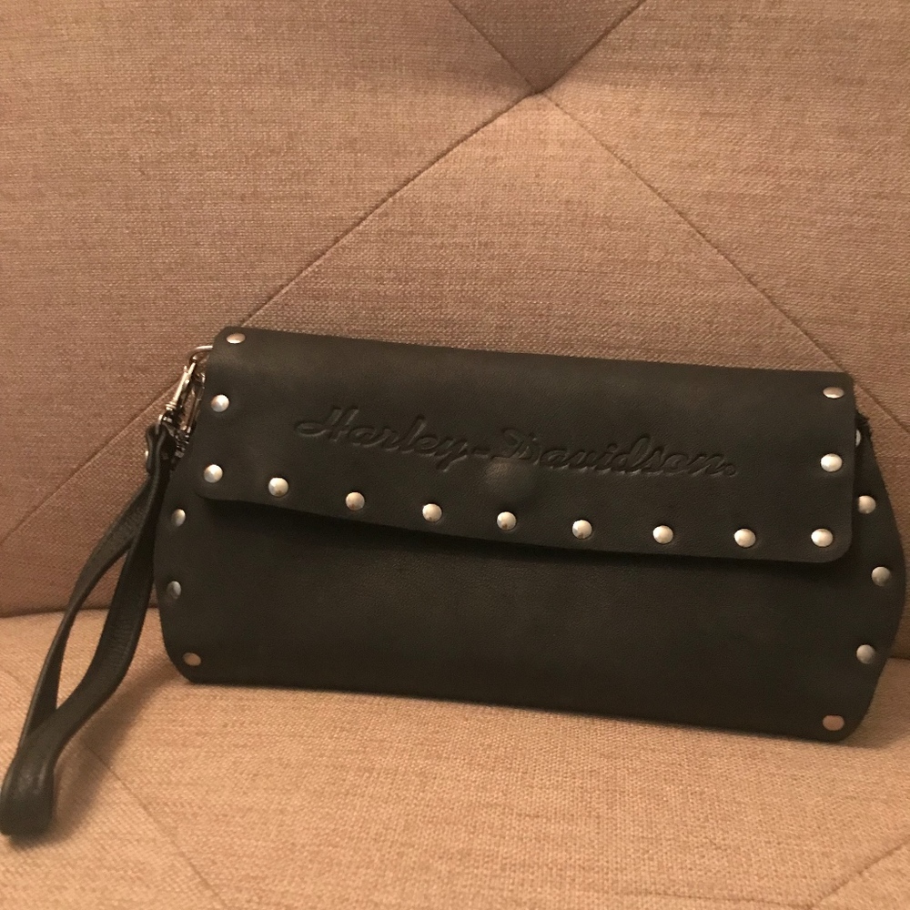 Harley Davidson Leather Wristlet Purse